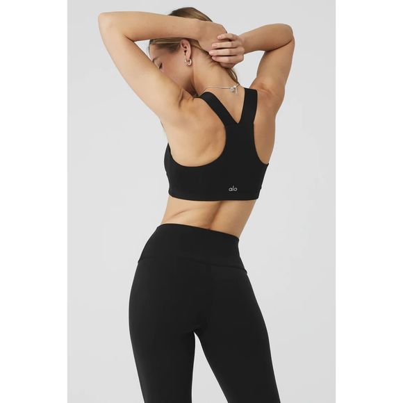 Alo Yoga AIRBRUSH REV IT UP BRA  Black NWT XS - Picture 2 of 5